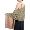 imageEXTREE Scarfs for Women Pashmina Silky Shawl Wrap for Evening Dressing Blanket Open Front Poncho CapeAhbdark Khakiflowers
