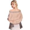 imageEXTREE Scarfs for Women Pashmina Silky Shawl Wrap for Evening Dressing Blanket Open Front Poncho CapeAhcpinktree