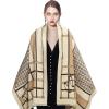 imageEXTREE Scarfs for Women Pashmina Silky Shawl Wrap for Evening Dressing Blanket Open Front Poncho CapeAhgbeigekhaki