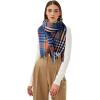 imageEXTREE Scarfs for Women Pashmina Silky Shawl Wrap for Evening Dressing Blanket Open Front Poncho CapeAhhorangeblue