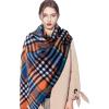 imageEXTREE Scarfs for Women Pashmina Silky Shawl Wrap for Evening Dressing Blanket Open Front Poncho CapeAhhorangeblue