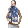 imageEXTREE Scarfs for Women Pashmina Silky Shawl Wrap for Evening Dressing Blanket Open Front Poncho CapeAhlblue