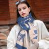 imageEXTREE Scarfs for Women Pashmina Silky Shawl Wrap for Evening Dressing Blanket Open Front Poncho CapeAhlblue