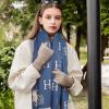 imageEXTREE Scarfs for Women Pashmina Silky Shawl Wrap for Evening Dressing Blanket Open Front Poncho CapeAhlblue