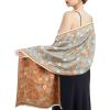 imageEXTREE Scarfs for Women Pashmina Silky Shawl Wrap for Evening Dressing Blanket Open Front Poncho CapeAhqblueflowers