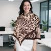 imageEXTREE Scarfs for Women Pashmina Silky Shawl Wrap for Evening Dressing Blanket Open Front Poncho CapeAhrkhakidark Brown