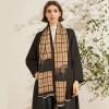 imageEXTREE Scarfs for Women Pashmina Silky Shawl Wrap for Evening Dressing Blanket Open Front Poncho CapeAhtochredark Brownlattice