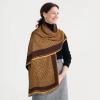 imageEXTREE Scarfs for Women Pashmina Silky Shawl Wrap for Evening Dressing Blanket Open Front Poncho CapeAhvocherdark Brown