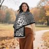 imageEXTREE Scarfs for Women Pashmina Silky Shawl Wrap for Evening Dressing Blanket Open Front Poncho CapeAhxwhiteblackcheck