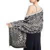 imageEXTREE Scarfs for Women Pashmina Silky Shawl Wrap for Evening Dressing Blanket Open Front Poncho CapeAhxwhiteblackcheck