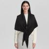 imageEXTREE Scarfs for Women Pashmina Silky Shawl Wrap for Evening Dressing Blanket Open Front Poncho CapeAiablack
