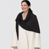 imageEXTREE Scarfs for Women Pashmina Silky Shawl Wrap for Evening Dressing Blanket Open Front Poncho CapeAiablack