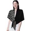 imageEXTREE Scarfs for Women Pashmina Silky Shawl Wrap for Evening Dressing Blanket Open Front Poncho CapeAiablackgrey