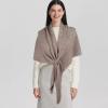 imageEXTREE Scarfs for Women Pashmina Silky Shawl Wrap for Evening Dressing Blanket Open Front Poncho CapeAiarose Brown