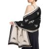 imageEXTREE Scarfs for Women Pashmina Silky Shawl Wrap for Evening Dressing Blanket Open Front Poncho CapeAibblackkhakibee