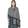 imageEXTREE Scarfs for Women Pashmina Silky Shawl Wrap for Evening Dressing Blanket Open Front Poncho CapeAieblackwhite