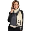 imageEXTREE Scarfs for Women Pashmina Silky Shawl Wrap for Evening Dressing Blanket Open Front Poncho CapeAihgreybeige