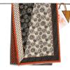 imageEXTREE Scarfs for Women Pashmina Silky Shawl Wrap for Evening Dressing Blanket Open Front Poncho CapeAikblackorange
