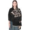 imageEXTREE Scarfs for Women Pashmina Silky Shawl Wrap for Evening Dressing Blanket Open Front Poncho CapeAimblack