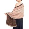 imageEXTREE Scarfs for Women Pashmina Silky Shawl Wrap for Evening Dressing Blanket Open Front Poncho CapeAirlight Salmonflowers