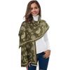 imageEXTREE Scarfs for Women Pashmina Silky Shawl Wrap for Evening Dressing Blanket Open Front Poncho CapeAiu Moss Green