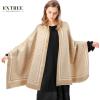 imageEXTREE Scarfs for Women Pashmina Silky Shawl Wrap for Evening Dressing Blanket Open Front Poncho CapeAivbeigekhaki