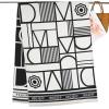 imageEXTREE Scarfs for Women Pashmina Silky Shawl Wrap for Evening Dressing Blanket Open Front Poncho CapeAjablackwhitegeometric Diagram