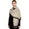 imageEXTREE Scarfs for Women Pashmina Silky Shawl Wrap for Evening Dressing Blanket Open Front Poncho CapeAjbblackbeige