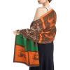 imageEXTREE Scarfs for Women Pashmina Silky Shawl Wrap for Evening Dressing Blanket Open Front Poncho CapeAjesaddle Browncarriage