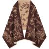 imageEXTREE Scarfs for Women Pashmina Silky Shawl Wrap for Evening Dressing Blanket Open Front Poncho CapeAhkdark Brownflowers