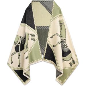 imageEXTREE Scarfs for Women Pashmina Silky Shawl Wrap for Evening Dressing Blanket Open Front Poncho CapeAaemilk Yellowblackhorse