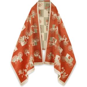 imageEXTREE Scarfs for Women Pashmina Silky Shawl Wrap for Evening Dressing Blanket Open Front Poncho CapeAbjbrown