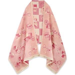 imageEXTREE Scarfs for Women Pashmina Silky Shawl Wrap for Evening Dressing Blanket Open Front Poncho CapeAbkpink