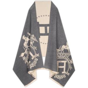 imageEXTREE Scarfs for Women Pashmina Silky Shawl Wrap for Evening Dressing Blanket Open Front Poncho CapeAbqblack