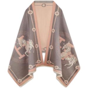 imageEXTREE Scarfs for Women Pashmina Silky Shawl Wrap for Evening Dressing Blanket Open Front Poncho CapeAcngrey