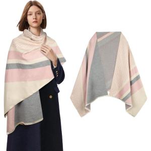 imageEXTREE Scarfs for Women Pashmina Silky Shawl Wrap for Evening Dressing Blanket Open Front Poncho CapeAcxpink