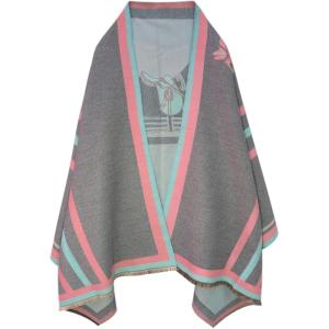 imageEXTREE Scarfs for Women Pashmina Silky Shawl Wrap for Evening Dressing Blanket Open Front Poncho CapeAdhgrey