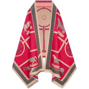 imageEXTREE Scarfs for Women Pashmina Silky Shawl Wrap for Evening Dressing Blanket Open Front Poncho CapeAeiorange