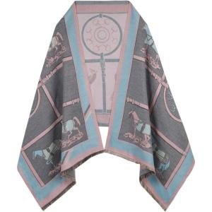 imageEXTREE Scarfs for Women Pashmina Silky Shawl Wrap for Evening Dressing Blanket Open Front Poncho CapeAelgrey