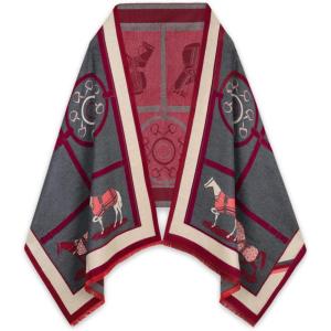 imageEXTREE Scarfs for Women Pashmina Silky Shawl Wrap for Evening Dressing Blanket Open Front Poncho CapeAemblack