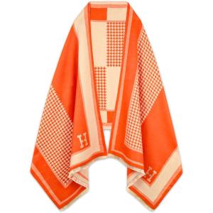 imageEXTREE Scarfs for Women Pashmina Silky Shawl Wrap for Evening Dressing Blanket Open Front Poncho CapeAerorange