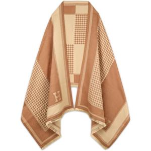 imageEXTREE Scarfs for Women Pashmina Silky Shawl Wrap for Evening Dressing Blanket Open Front Poncho CapeAetbrown