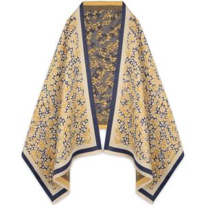 imageEXTREE Scarfs for Women Pashmina Silky Shawl Wrap for Evening Dressing Blanket Open Front Poncho CapeAfiyellow