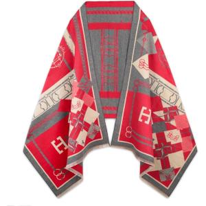 imageEXTREE Scarfs for Women Pashmina Silky Shawl Wrap for Evening Dressing Blanket Open Front Poncho CapeAfured