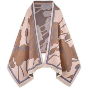 imageEXTREE Scarfs for Women Pashmina Silky Shawl Wrap for Evening Dressing Blanket Open Front Poncho CapeAgbbrownlotus