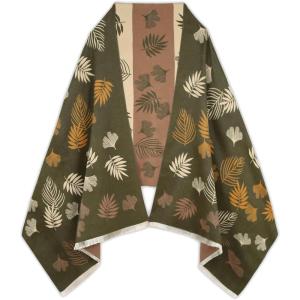 imageEXTREE Scarfs for Women Pashmina Silky Shawl Wrap for Evening Dressing Blanket Open Front Poncho CapeAgdbrownleaf