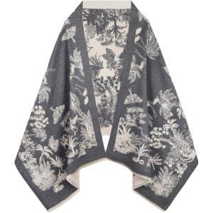 imageEXTREE Scarfs for Women Pashmina Silky Shawl Wrap for Evening Dressing Blanket Open Front Poncho CapeAgggreyforest