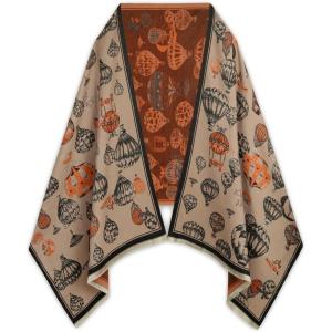 imageEXTREE Scarfs for Women Pashmina Silky Shawl Wrap for Evening Dressing Blanket Open Front Poncho CapeAgmpeachpuffhot Air Balloon