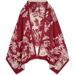 imageEXTREE Scarfs for Women Pashmina Silky Shawl Wrap for Evening Dressing Blanket Open Front Poncho CapeAgoredcoconut Palm