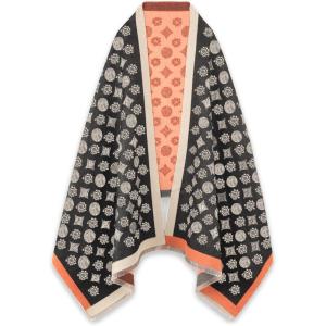 imageEXTREE Scarfs for Women Pashmina Silky Shawl Wrap for Evening Dressing Blanket Open Front Poncho CapeAgtblackstar